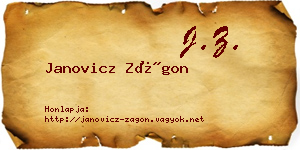 Janovicz Zágon névjegykártya